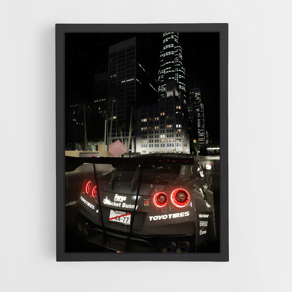 Poster Nuit Pluvieuse R35 – affiche Nissan (vue 2)